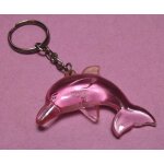 Porte cl�s / cl� figurine : dauphin en r�sine translucide ros� - barbie