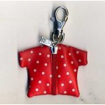 Porte - cls manteau chemise rouge pois blancs avec fermeture eclair