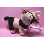 Porte cl�s / cl� : peluche vache noire et grise - sandy