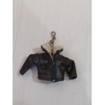 Porte clef blouson en cuir noir vintage