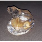 Presse - papier  grenouille  en verre avec incrustation