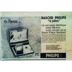 (pub) publicit� ancienne (avril 1963) pour le rasoir el�ctrique a piles   philips   (photo affif)
