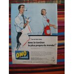 Publicit� ancienne (avril 1958) pour la lessive omo des savonneries lever