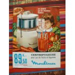 Publicit� ancienne (avril 1963) pour la centrifugeuse moulinex pour fruits et l�gumes (publicit� havas) ...