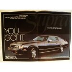 Publicit� ancienne (avril 1979) am�ricaine pour la toyota 6 cylindres celica supra (texte en anglais) ...
