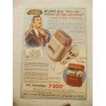 Publicit ancienne (dcembre 1957) pour le rasoir elctrique remington iv et sa tte rasante blue streak, ...