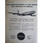 Publicite ancienne (juin 1960) pour la   pan am   (pan american paa) et ses liaisons vers beyrouth et ...