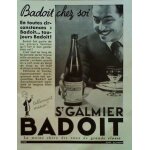 Publicite ancienne (mai 1937) pour l'eau minerale gazeuse badoit saint (st) galmier Publicite ancienne (mai 1937) pour l'eau minerale gazeuse badoit saint (st) galmier