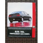 Publicit ancienne (mars 1996) pour l'alfa 146 moteur boxer (1, 3 1, 6 1, 7 16v) twin spark (2, 0 16v ...