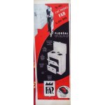Publicite ancienne (novembre 1956) pour la cuisiniere   far   au gaz   floreal   et le grill viande   ...