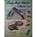 Publicite ancienne (novembre 1956) pour le nouveau rasoir a lame   gillette 500