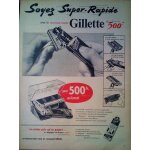 Publicite ancienne (octobre 1956) pour le nouveau rasoir a lame   gillette 500