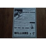 Publicit annes 1914 equipements complets pour patinage et sport d'hiver williams