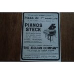 Publicit� ann�es 1914 pianos steck