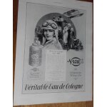 Publicité années 1930 pour vos voyages en avion , auto, ou chemin de fer véritable eau de cologne n 4711 ... Publicité années 1930 pour vos voyages en avion , auto, ou chemin de fer véritable eau de cologne n 4711 ...