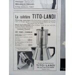 Publicit� papier ancienne (avril 1936) pour la nouvelle cafeti�re  tito landi  de la soci�t� des etblissements ...