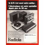 Publicit� papier - chaine hi - fi radiola de 1972