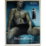 Publicit� papier - eau de toilette  body kouros  d' yves saint laurent de 2000, eric watson mannequin ...