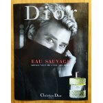 Publicit� papier - parfum  eau sauvage  de dior de 2000, johnny hallyday