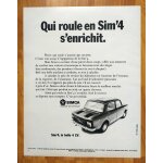 Publicit papier - voiture simca sim'4, 4 cv de 1969