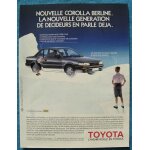 Publicit� papier - voiture toyota corolla berline de 1987