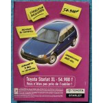 Publicité papier - voiture toyota starlet x l de 1997 Publicité papier - voiture toyota starlet x l de 1997