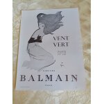 Publicité de presse authentique années 50 / 60 parfum vent vert de balmain illustrateur gruau Publicité de presse authentique années 50 / 60 parfum vent vert de balmain illustrateur gruau