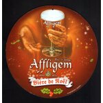 Publicit� ronde en carton affligem bi�re de no�l diam�tre 19 cm