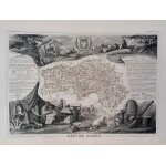 Rare superbe grande carte departement orne alencon mortagne domfront argentan 1852