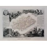 Rare superbe grande carte grav�e departement herault montpellier beziers lodeve saint pons 1852