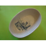 Ravier, p�cheur a la ligne, c�ramique peinte a la main, sign�e ima, ceramiche ima montelupo fiorentino ...