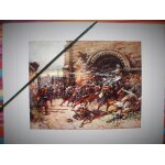 Reproduction datant de 1918 - 1920 d'une aquarelle de galien laloue repr�sentant les combats autour de ...