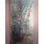 Roses trémières huile sur toile Roses trémières huile sur toile