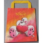 Sac papier diddl avec 2 anses de papier jaune - fond orange - diddl et un gros coeur rose - 18x22x8cm ...