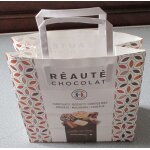 Sac papier publicitaire raut chocolat avec dcor gateaux et bonbons sur les 2 faces - fond blanc avec ...