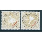 Saint valentin : coeurs baccarat : lustre z�nith et verre la paire ann�e 2014 n 4832 4833 yvert et tellier ...