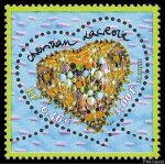Saint valentin : coeur du couturier christian lacroix ann�e 2001 n 3368 yvert et tellier luxe