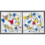 Saint valentin : coeurs de jean - charles castelbajac la paire ann�e 2015 n 4924 4925 yvert et tellier ...