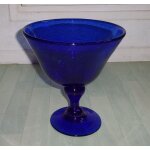 Saladier bleu a punch en verre