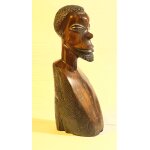 Sculpture aficaine bois d'ebene poli veritable objet sculpt� sur place en ebene poli - hauteur 160 mm ...