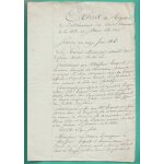 Semur en auxois, extrait du registre des d�lib�rations du conseil municipal, 1816, (tiquet)