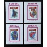 Senegal 1992 mi. (bl. ) 1231 - 1234 crustaces crustaceans krustentiere etrille araignee de mer ecrevisse ...