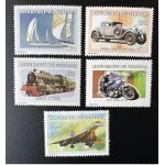 Senegal 1999 mi. 1708 - 1712 transports voilier voiture car bentley train locomotive moto ducati avion ...