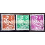 S�rie moissonneuses af - tr�s jolis n 1115 1115a 1116 obl - france ann�e 1957 - n26593