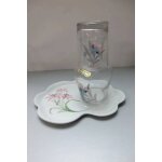 Service de nuit carafe, verre et plateau porcelaine