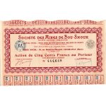 Société des mines de bou - skour - 3 actions de cinq cents francs au porteur entièrement libérées Société des mines de bou - skour - 3 actions de cinq cents francs au porteur entièrement libérées