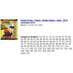 Spider - man spider power - panini 2016 - liste des images pour un lot