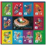 Sport : coupe du monde de football  ; france98 ; bloc feuillet 19 anne 1998 n 3012 3074 3011 3010 3077 ...