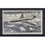 St - pierre - et - miquelon 1957 poste aerienne : avion  caravelle  - timbre 100 f. noir et gris - bleu ...