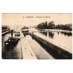Suresnes - le barrage et les ecluses [bateau a vapeur / p�niche] d�but xx�me